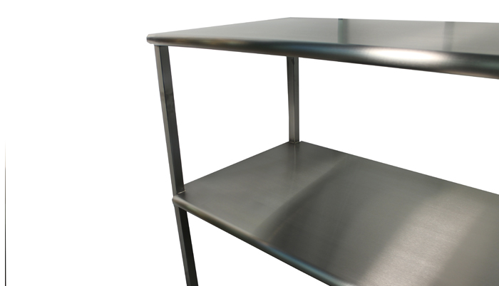 STAINLESS STEEL FREESTANDING VETERINARY SHELF