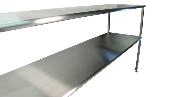 STAINLESS STEEL FREESTANDING VETERINARY SHELF