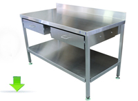 Double Drawyer Stainless Table