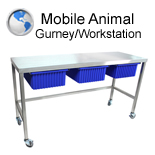 Mobile Animal Gurney and Workstation